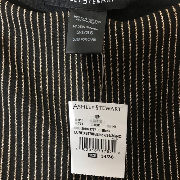 Ashley Stewart gold and black metallic striped dress 6X (34/36) New - Picture 3 of 5